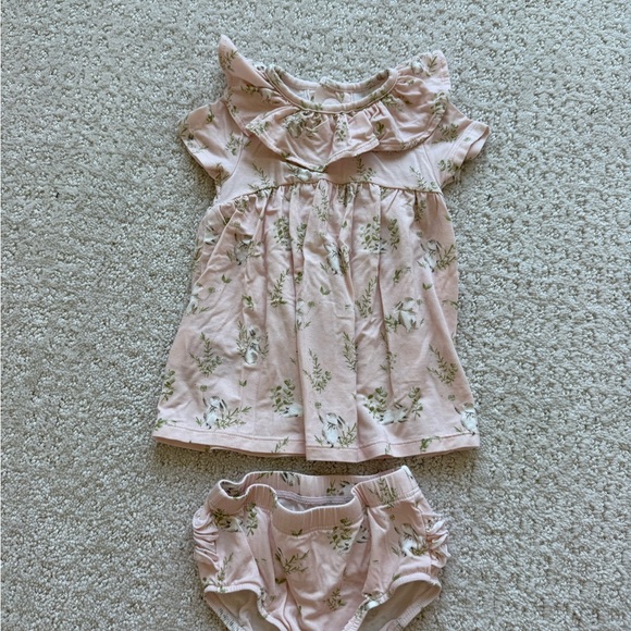 Magnetic Me Other - Magnetic Me Pink Floral Baby Dress with Bloomers